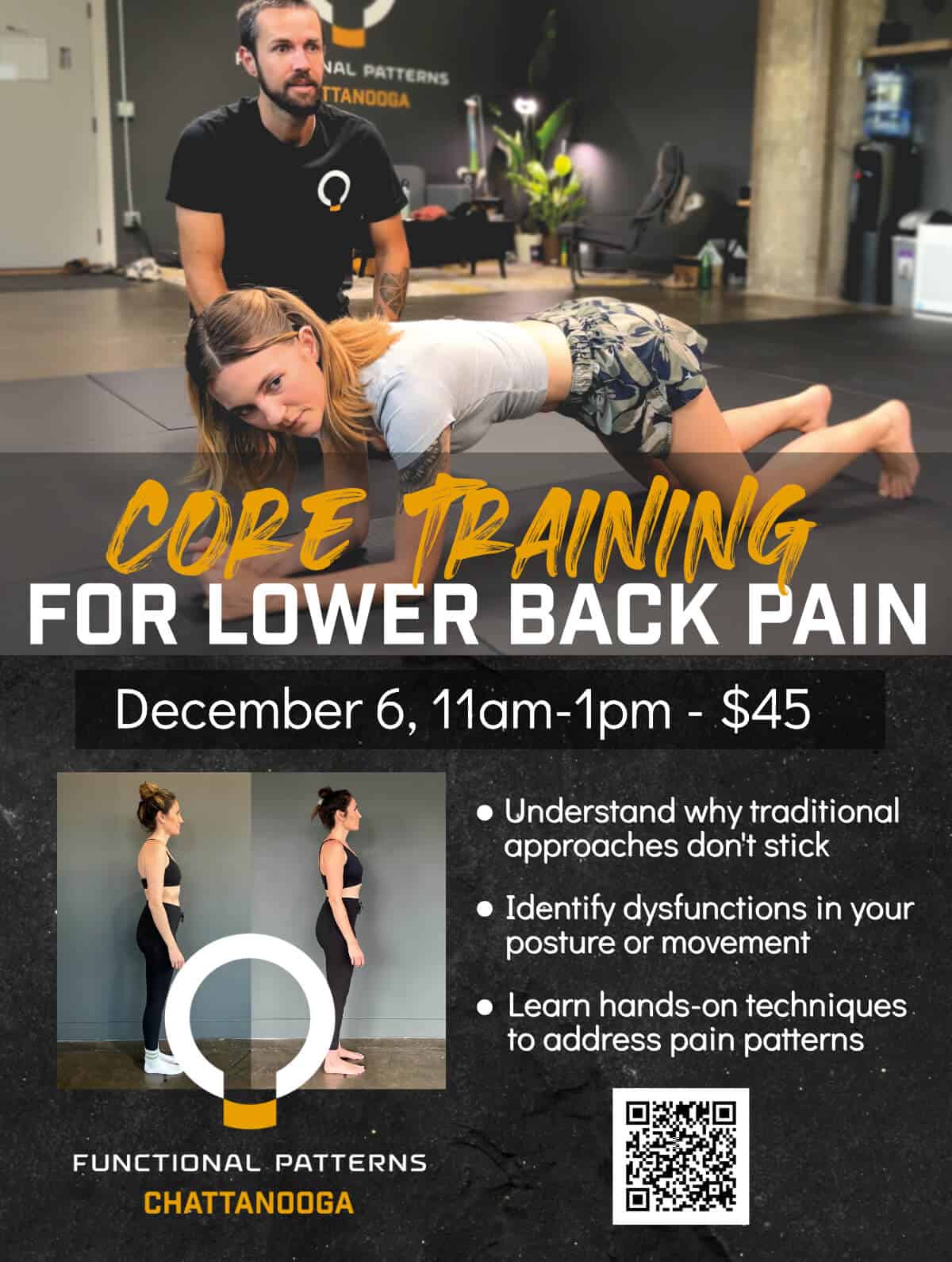 Core Training for Lower Back Pain - December 6th 11am-1pm